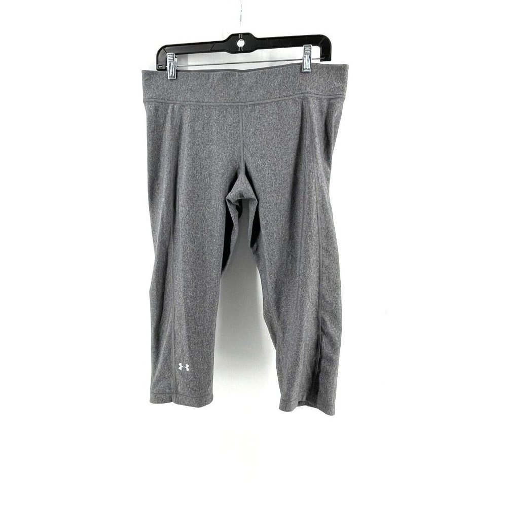 Under Armour Gray Heatgear Compression Pull On Stretch Cropped Leggings Size XL